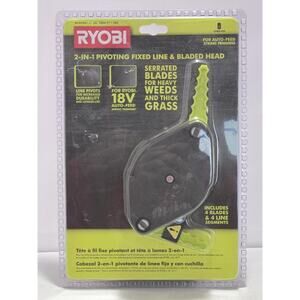 Ryobi 2-in-1 Pivoting Trimmer Head Fixed Line & Bladed Head Attachment